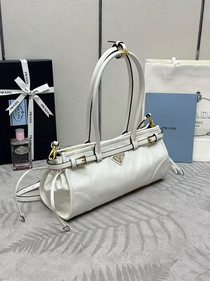 Prada Bonnie Medium Handbag 32cm White Calfskin