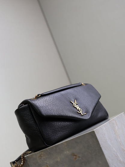 YSL Calypso Bag 30cm Black Lambskin With Gold Hardware