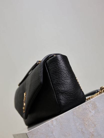 YSL Calypso Bag 30cm Black Lambskin With Gold Hardware
