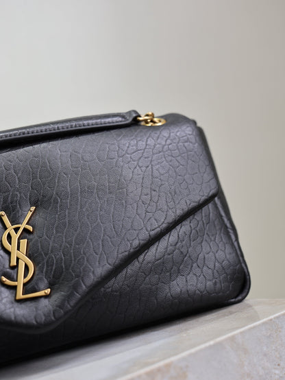 YSL Calypso Bag 30cm Black Lambskin With Gold Hardware