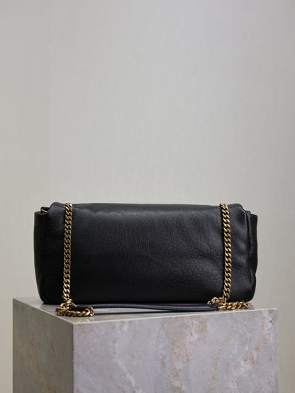 YSL Calypso Bag 30cm Black Lambskin With Gold Hardware