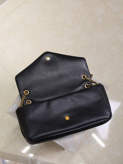 YSL Calypso Bag 30cm Black Lambskin With Gold Hardware