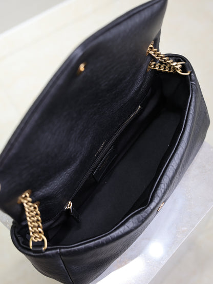YSL Calypso Bag 30cm Black Lambskin With Gold Hardware