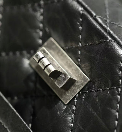 CC 2026 Classic 2.55 Flap Bag Black Aged Lambskin Silver Hardware