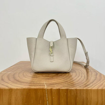 YSL Le 5 À 7 Baby Bea Cream Grained Leather