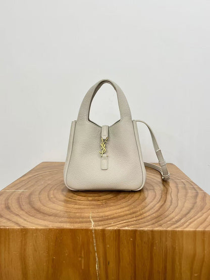 YSL Le 5 À 7 Baby Bea Cream Grained Leather