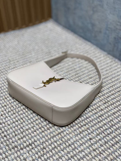YSL Le 5 À 7 Hobo Bag 25cm Off White Cowhide