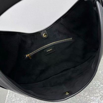 YSL Mombasa Shoulder Bag Black Paneled Leather