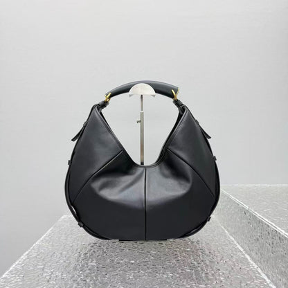 YSL Mombasa Shoulder Bag Black Paneled Leather
