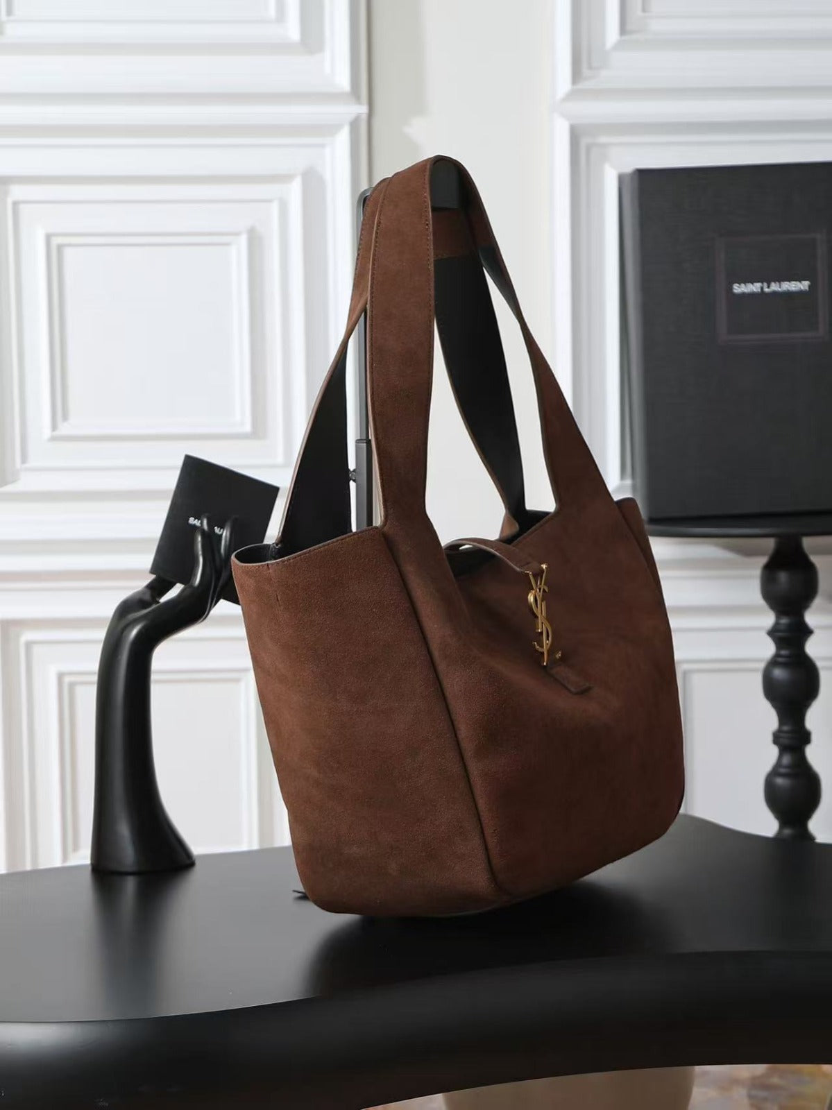 YSL Le 5 À 7 Bea Bag Coffee Suede