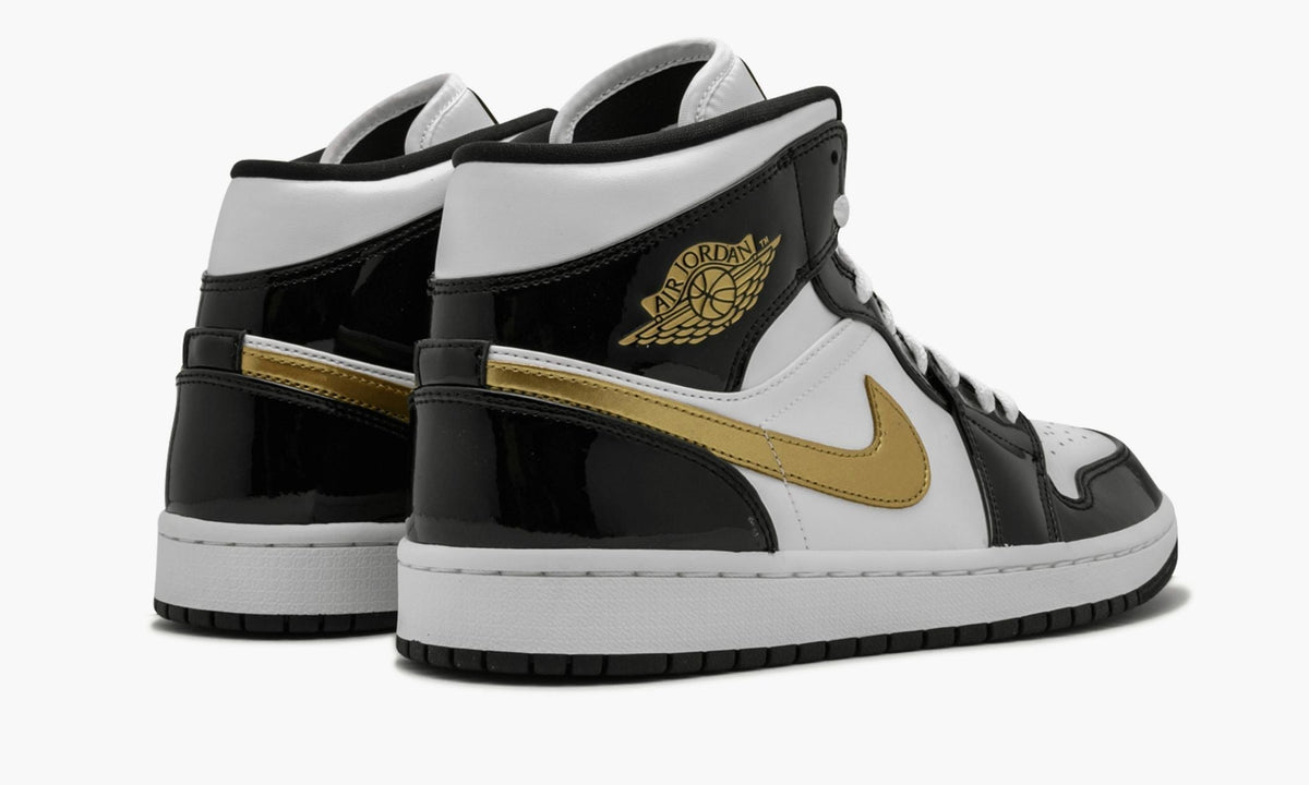 Air Jordan 1 Mid SE “Black Gold Patent Leather” Sneakers - Premium Sneaker