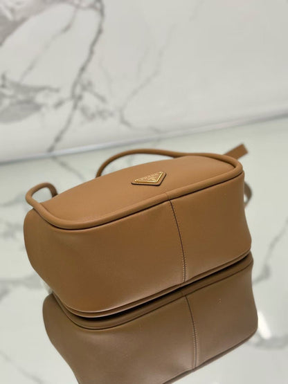 Prada Darling Handbag Caramel Soft Grain Leather