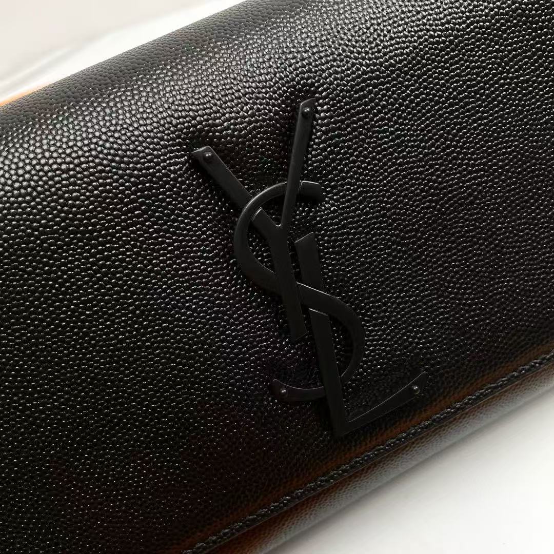 YSL Kate Small Shoulder Bag 20cm Black Grain Cowhide