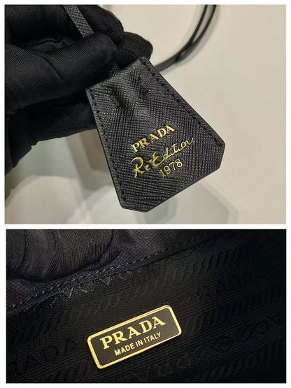 PRA bucket bag 19 black nylon fabric