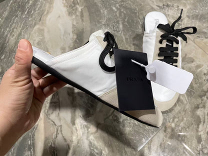 PRA 26S Mule Sneaker White Grey Suede Canvas