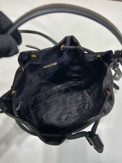 PRA bucket bag 19 black nylon fabric