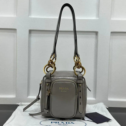 Prada 2026 Dangle Mini Handbag 14.5cm Patent Calfskin