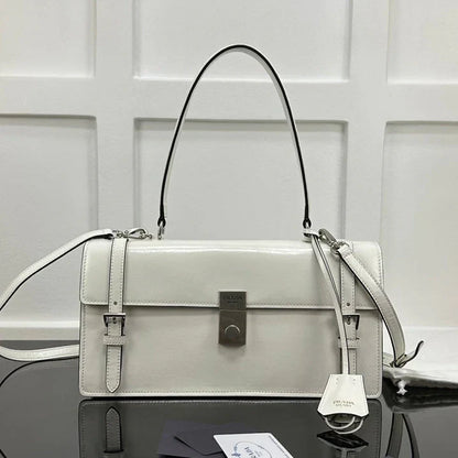 Prada 2026 Medium Shoulder Bag 32cm Patent Calfskin