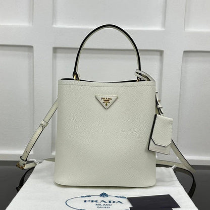 Prada 2026 Panier Saffiano Bucket Bag Calfskin