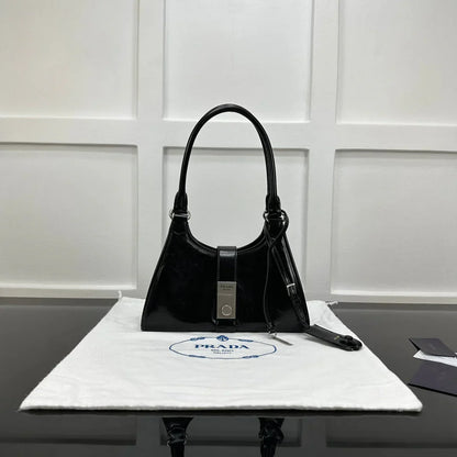 Prada 2026 Soft Lux Medium Tote Bag 26cm Patent Calfskin