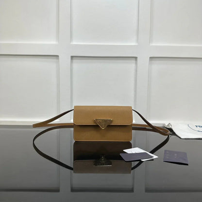 Prada 2026 Embleme Shoulder Bag 24.5cm Calfskin