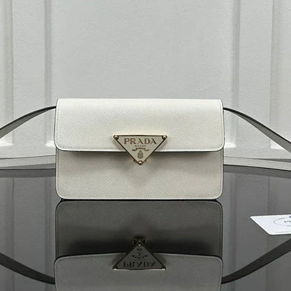 Prada 2026 Embleme Shoulder Bag 24.5cm Calfskin