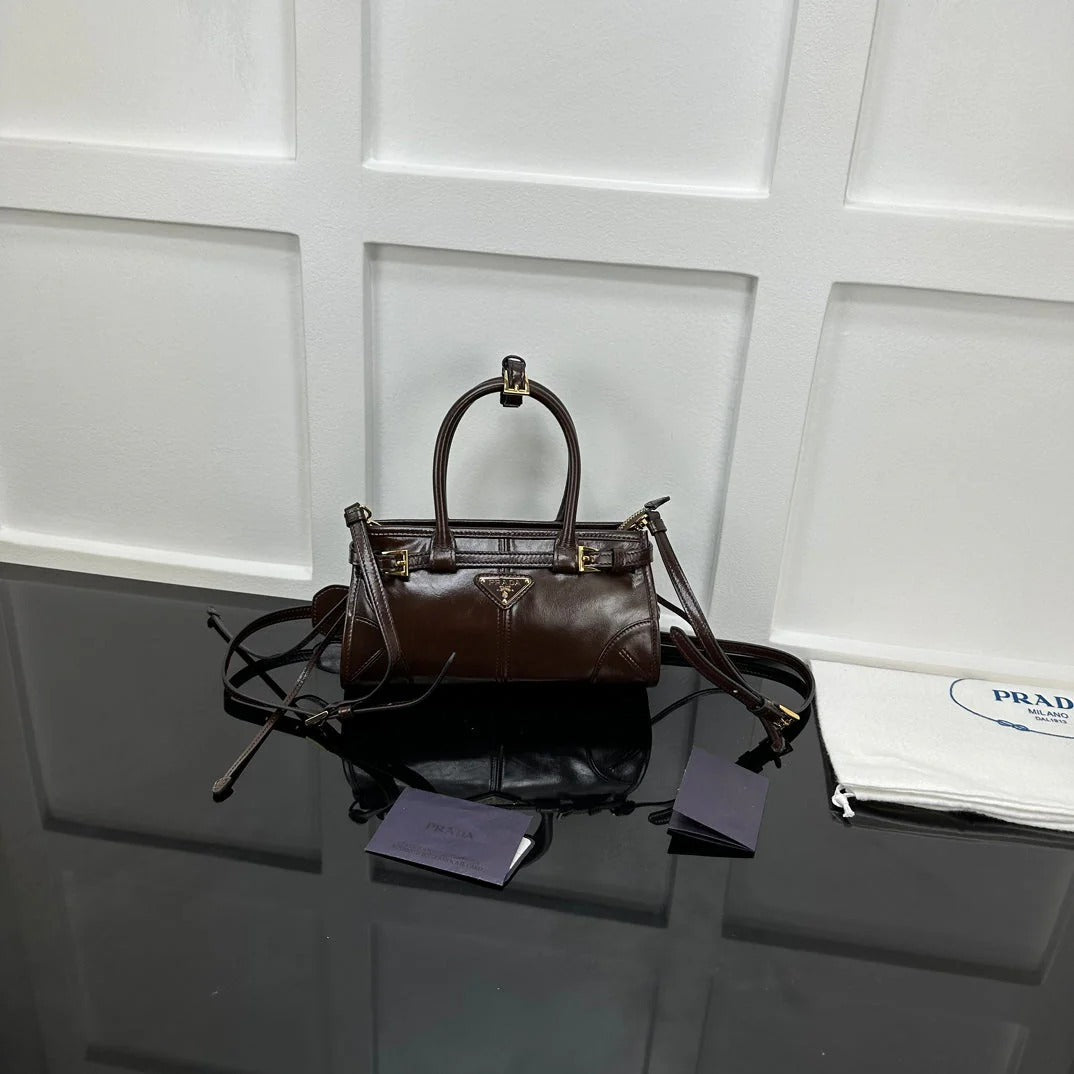 Prada 2026 Bonnie Mini Handbag 24cm Patent Leather