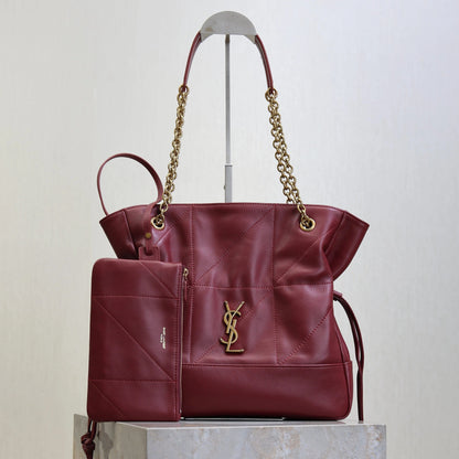 YSL 2026 Jamie Shopping Burgundy 29cm Lambskin