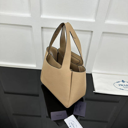Prada 2026 Tote Bag Beige Calfskin