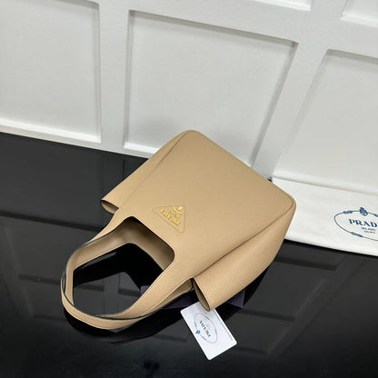 Prada 2026 Tote Bag Beige Calfskin