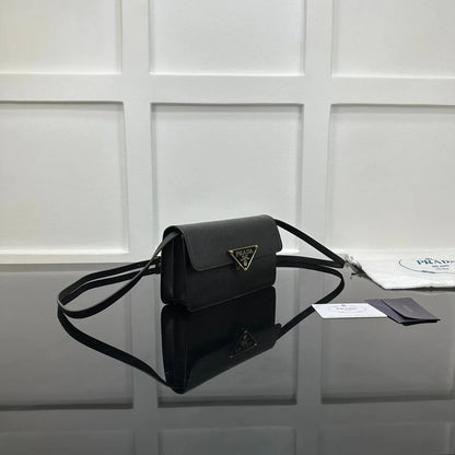 Prada 2026 Embleme Shoulder Bag 24.5cm Calfskin