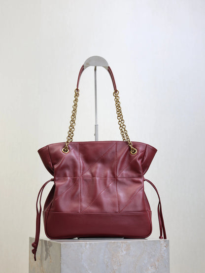 YSL 2026 Jamie Shopping Burgundy 29cm Lambskin