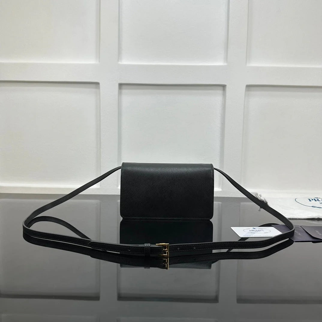 Prada 2026 Embleme Shoulder Bag 24.5cm Calfskin