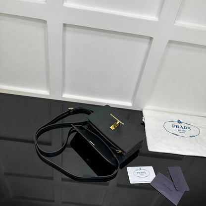 Prada 2026 Embleme Shoulder Bag 24.5cm Calfskin