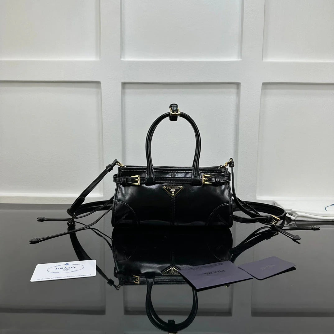 Prada 2026 Bonnie Mini Handbag 24cm Patent Leather
