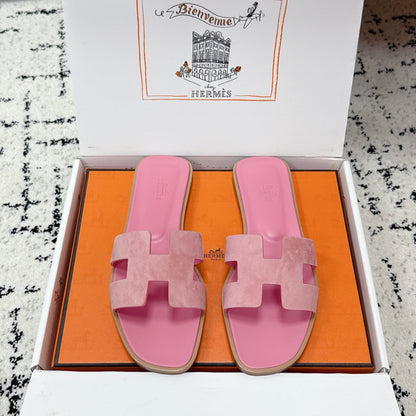 HM 26ss Oran Sandals Pink Suede 617187