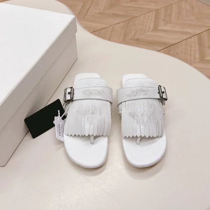 PRA 26S Thong Sandals White Calfskin 600599