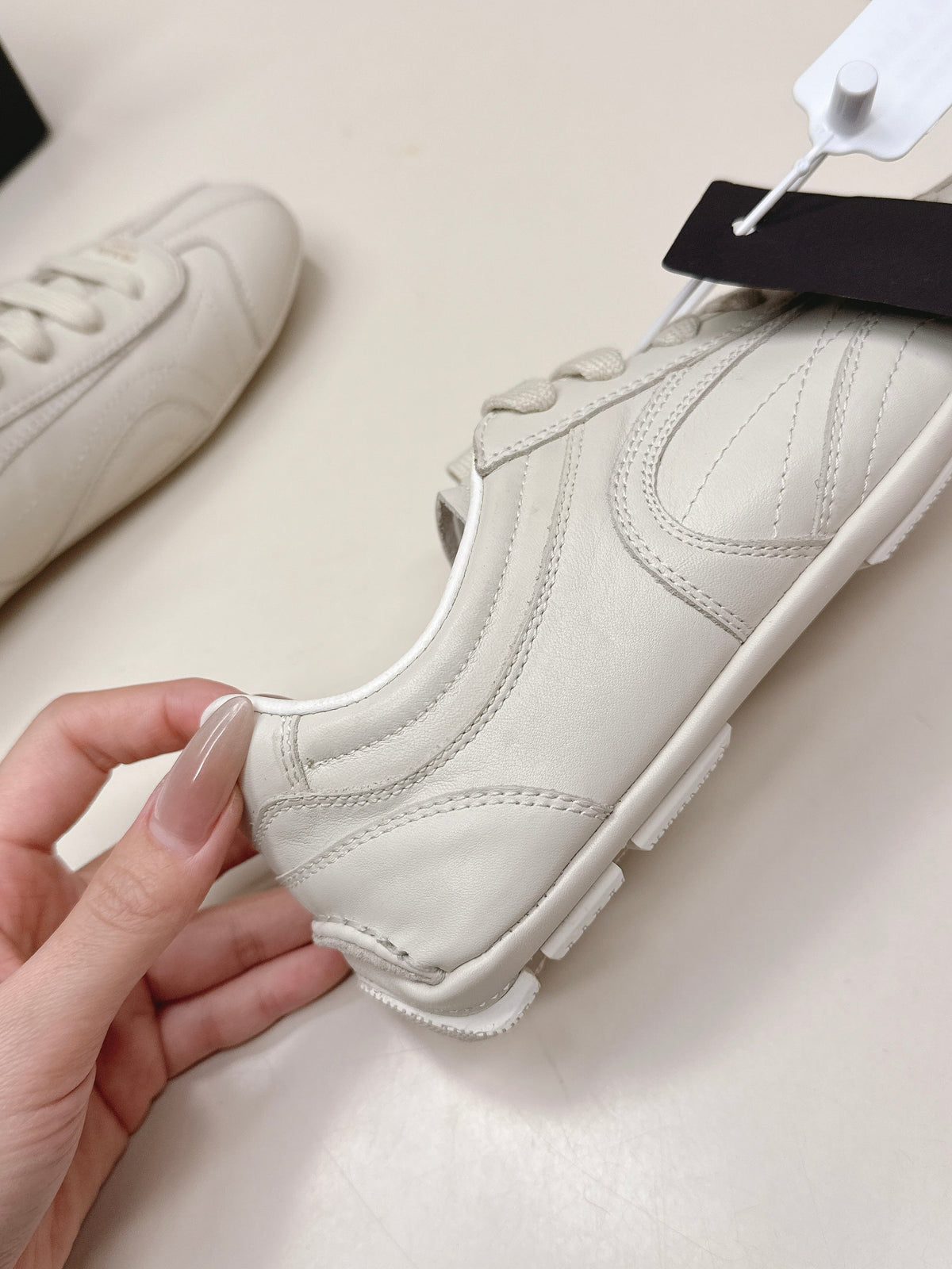 Prada 26ss German Training Off White Leather 644221