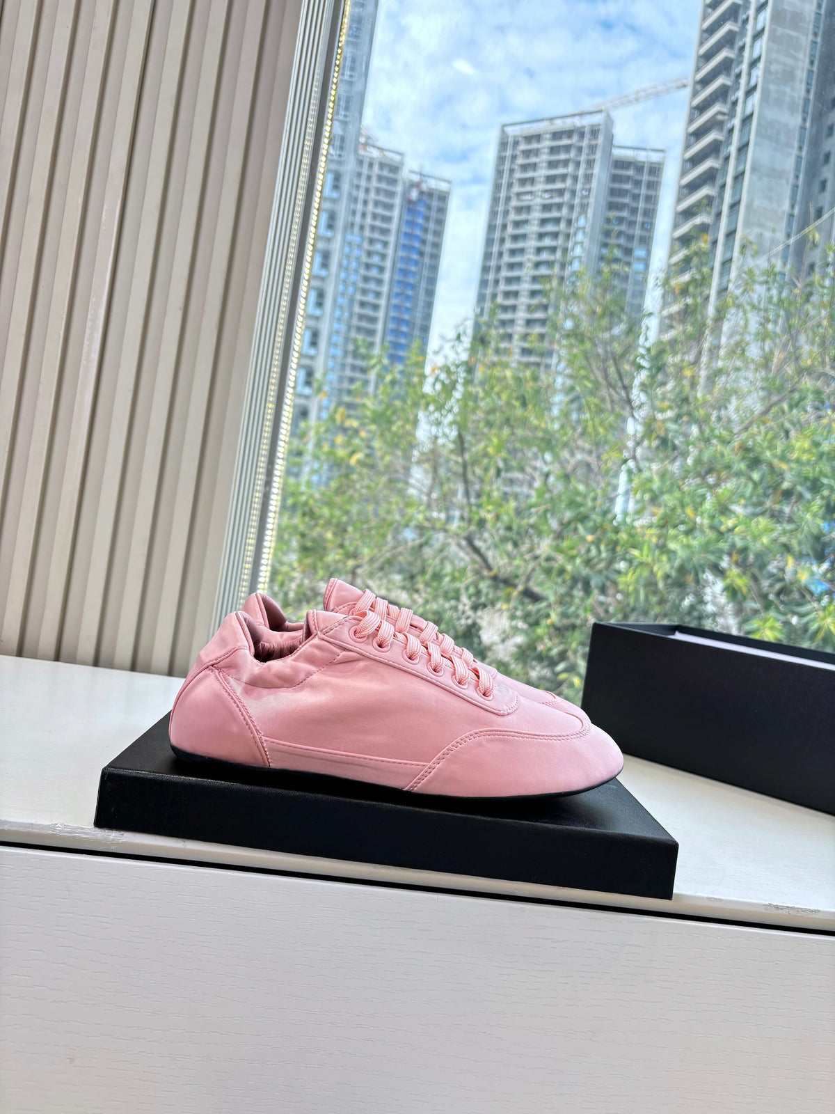 Prada 25s Sneaker In Light PInk Silk