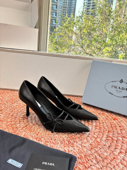 Prada G887 26s Slingback Black Cowhide 604197