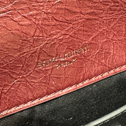 YSL Niki Baby Bag Burgundy Calfskin 338872
