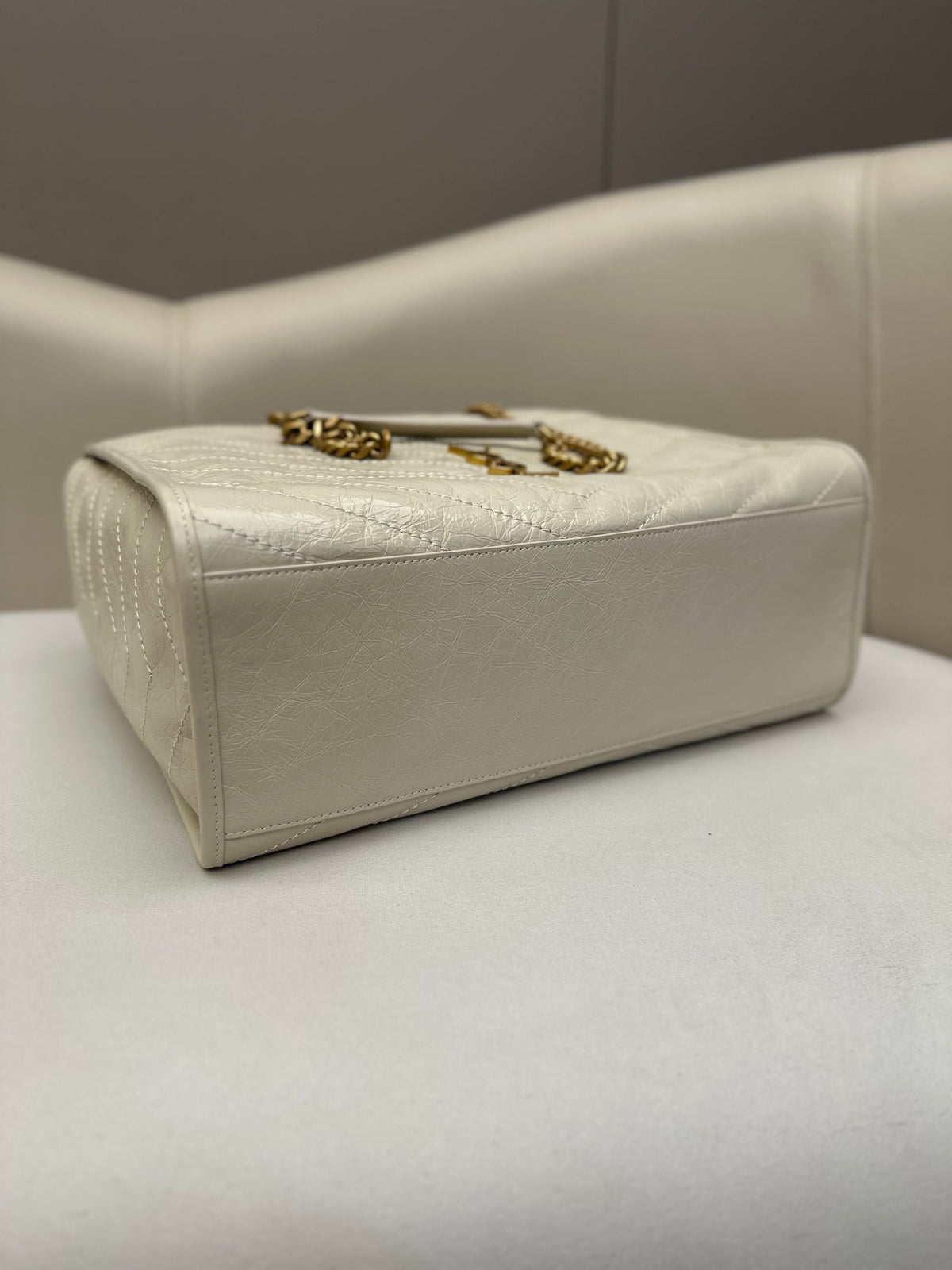 Niki Shopping Bag 33cm Cream Vintage Calfskin GHW