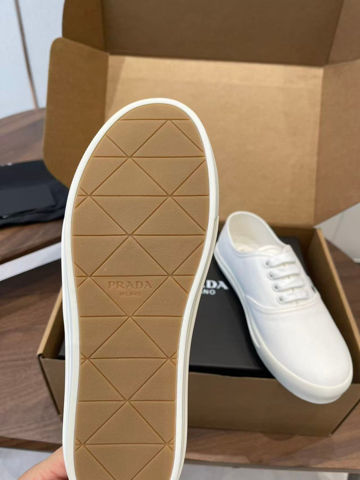 Prada 26ss Casual Shoes White Canvas 624431