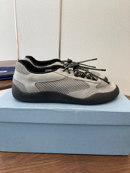 Prada Speedrock Sneakers Light Grey Mesh Fabric 727604