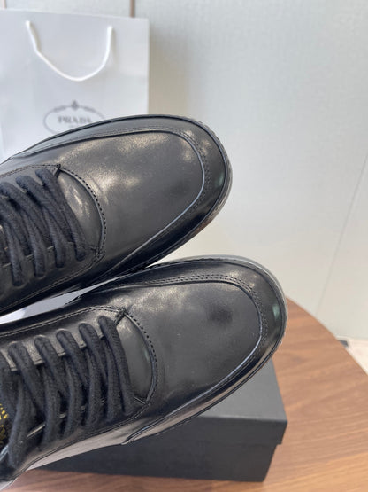 Prada Downtown Sneaker Black Shiny Leather 727638