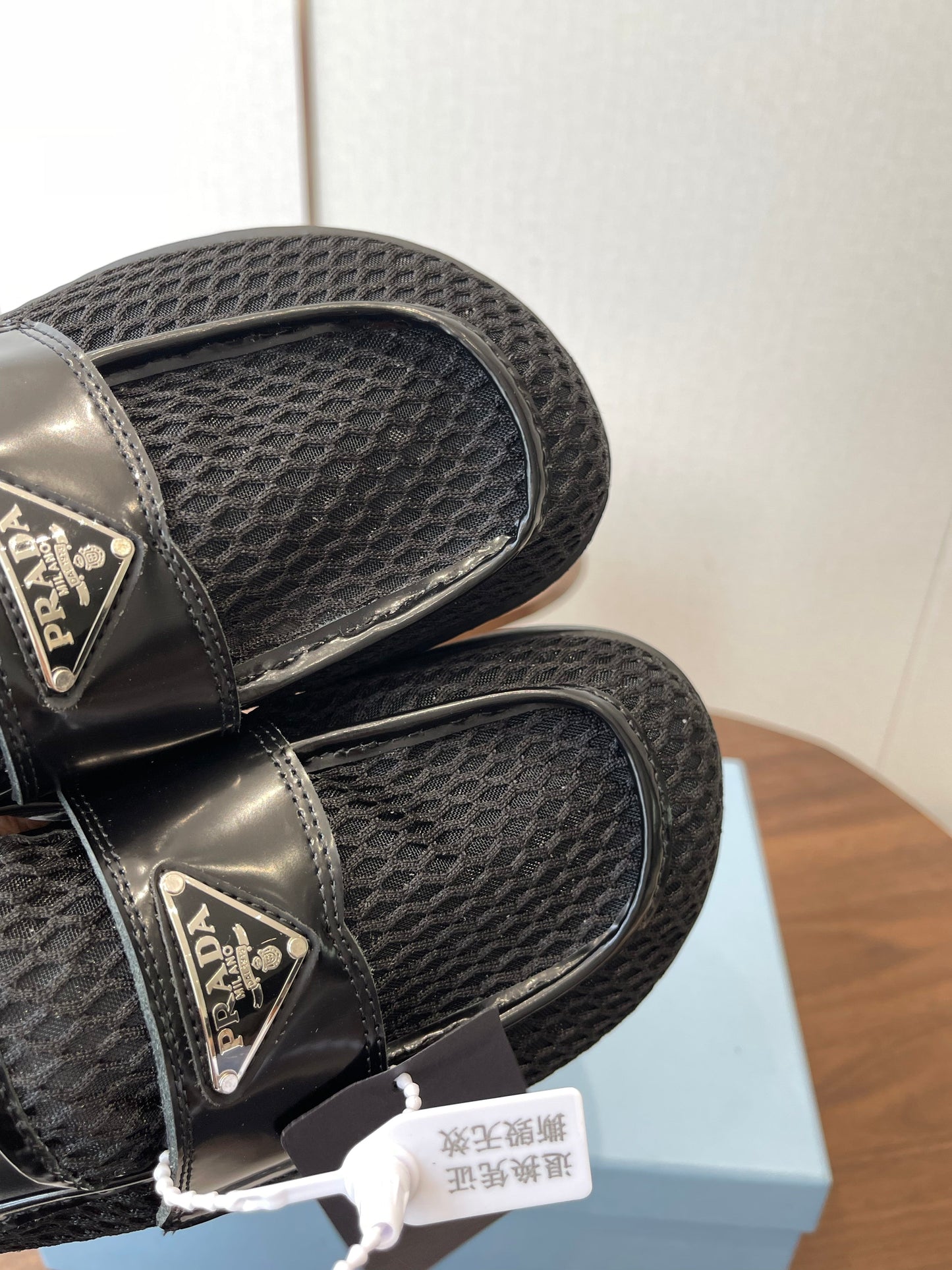 Prada 26s Mules Black Mesh Fabric 727681