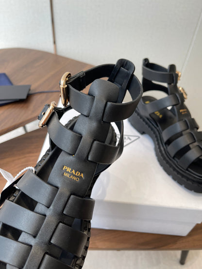 Prada Strappy Sandals 5.5cm Leather 728559