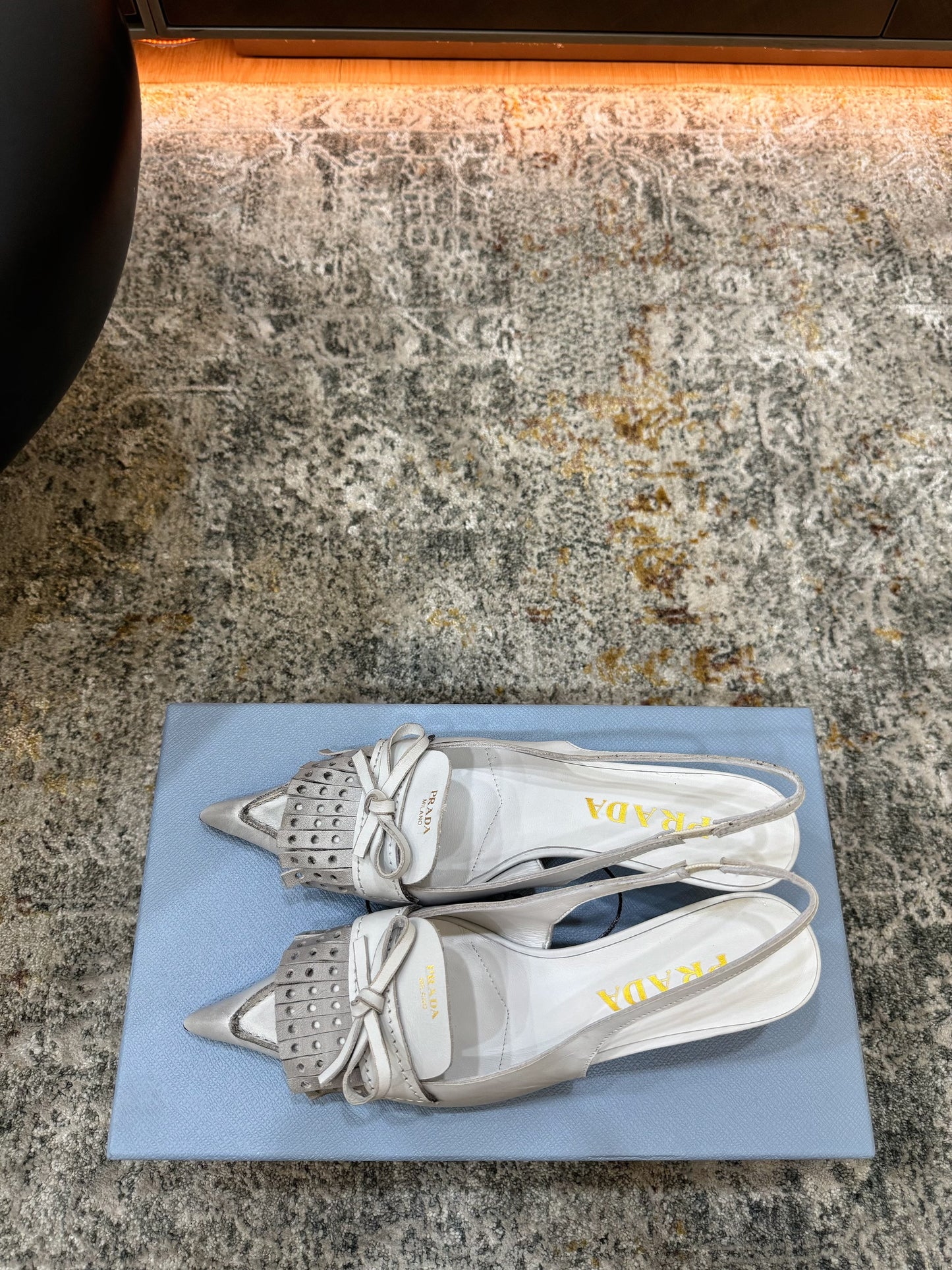 Prada 26s Slingback 6cm White Cowhide 804085