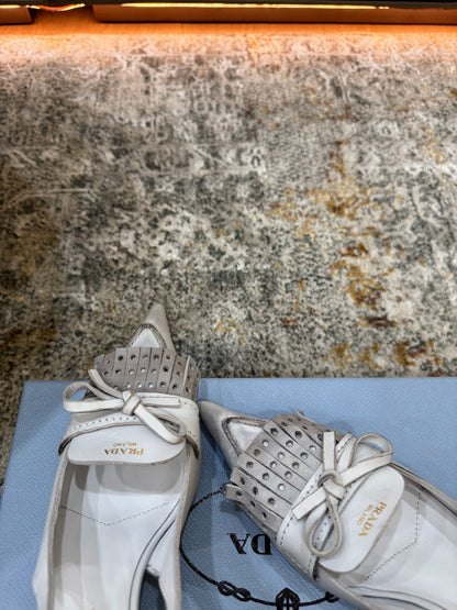 Prada 26s Slingback 6cm White Cowhide 804085