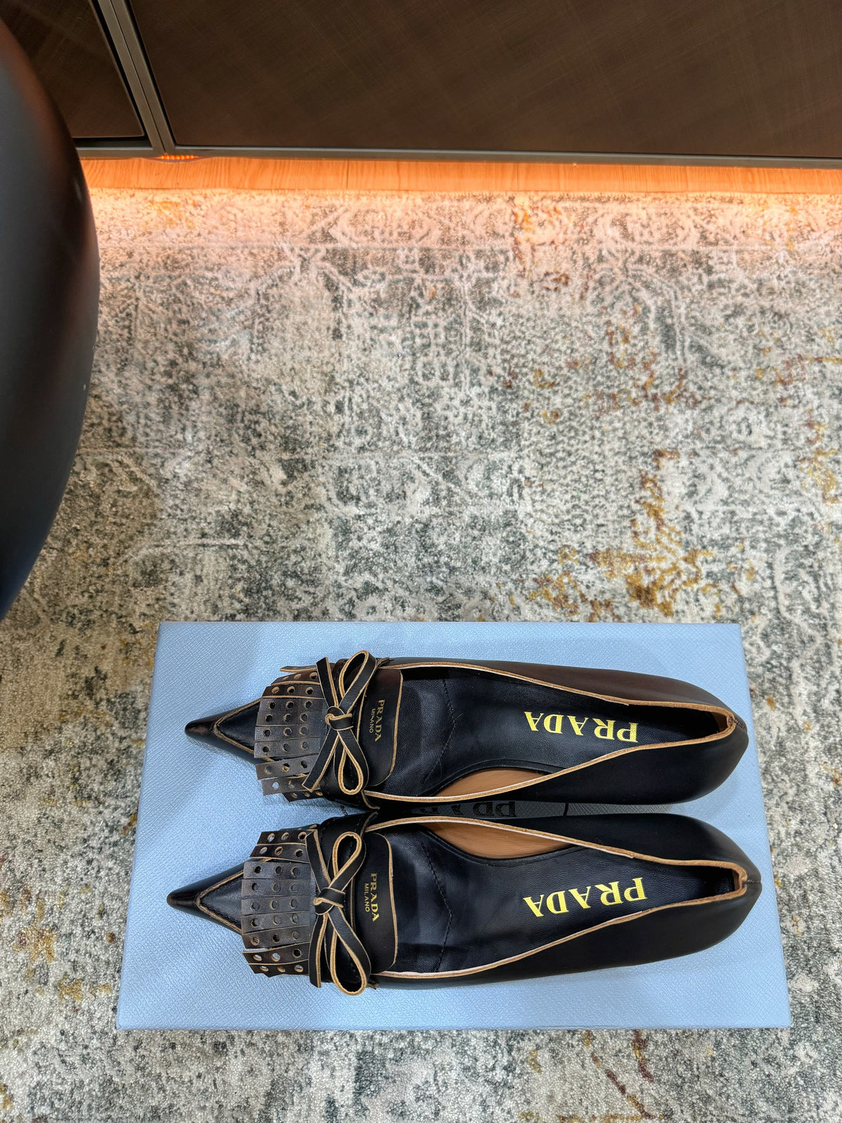 Prada 26s Slingback 6cm Black Cowhide 804087